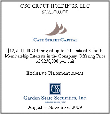 GSS Capital Group selected transaction — Csc · Group · Holdings · Tombstone
