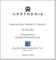 GSS Capital Group selected transaction — Apptronik · Jan2026