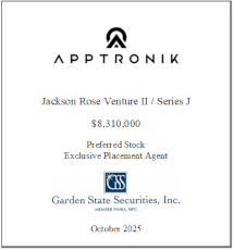 GSS Capital Group selected transaction — Apptronik · Oct2025