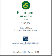 GSS Capital Group selected transaction — Emergent · Dec2023jan2024