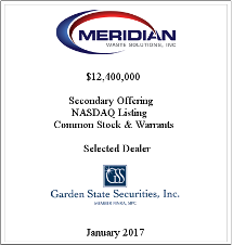 GSS Capital Group selected transaction — Meridian · Jan · 2017
