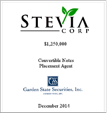 GSS Capital Group selected transaction — Stevia · Dec · 2014