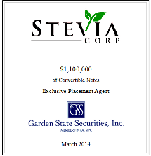 GSS Capital Group selected transaction — Stevia · March2014